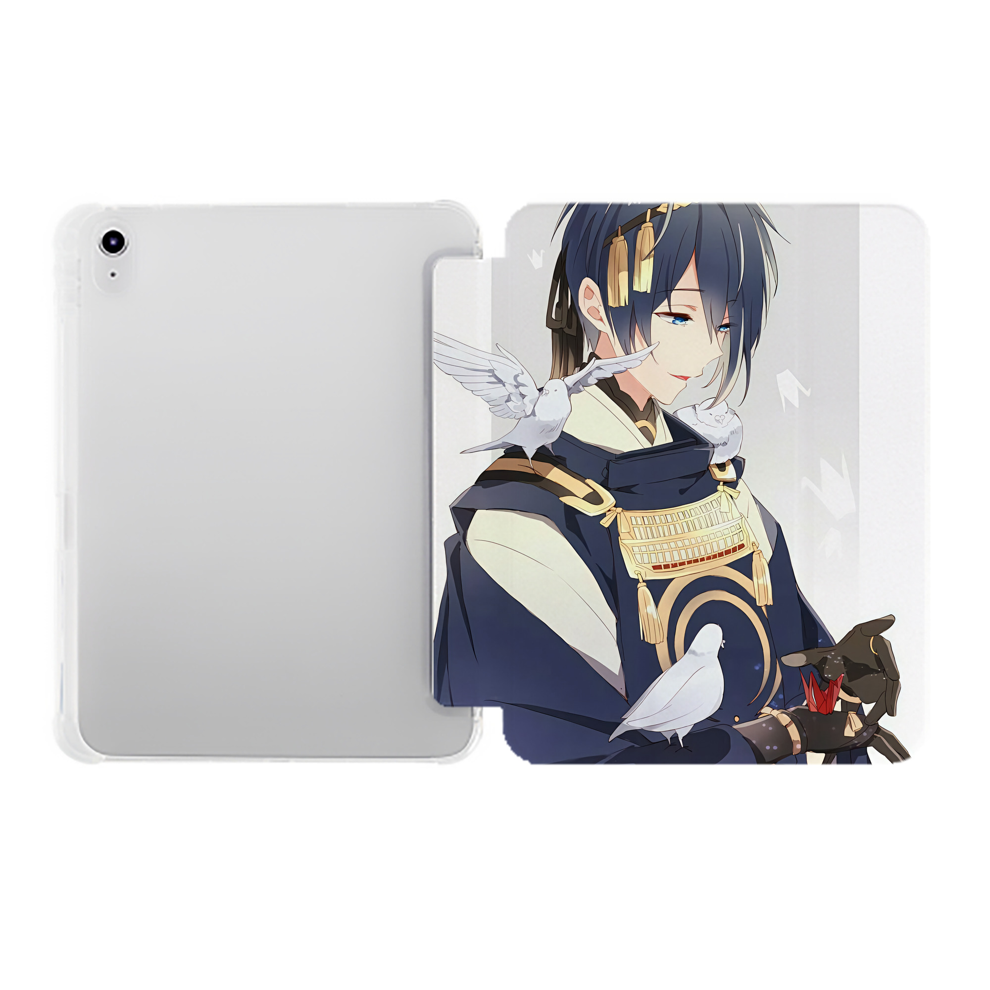（画像用） 刀剣乱舞 Touken Ranbu IPad ケース ペン収納付き 三つ折りスタンド PUレザー×シリコン 対応機種9.5/10.5/10.9インチ